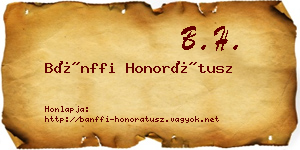Bánffi Honorátusz névjegykártya